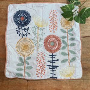 Pier 1 Accents - Pier 1 Flower Embroidered 17x17 Pillow Cover Pier 1 Accents - Pier 1 Flower Embroidered 17x17 Pillow Cover